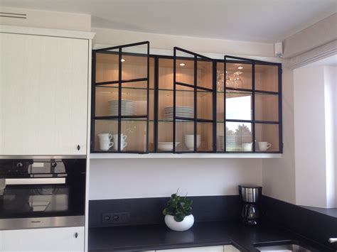 steel cabinet with glass doors